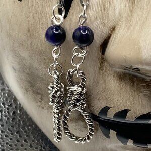 HangWoman Purple Tigers Eye Earrings